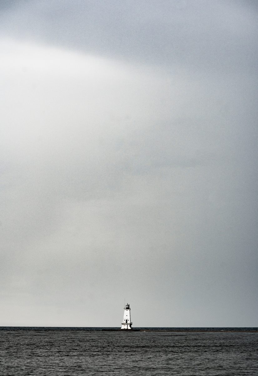 small lighthouse in distance